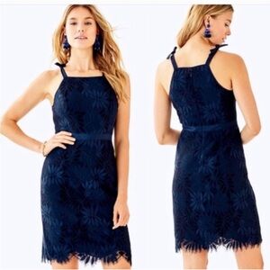 Lilly Pulitzer Kayleigh Navy Lace Classic Shift Dress Sz 6